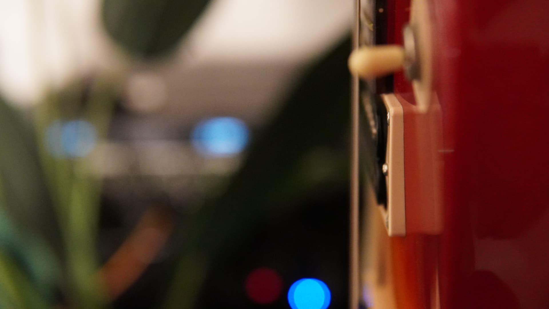 Close-up of a guitar in the rehearsal room